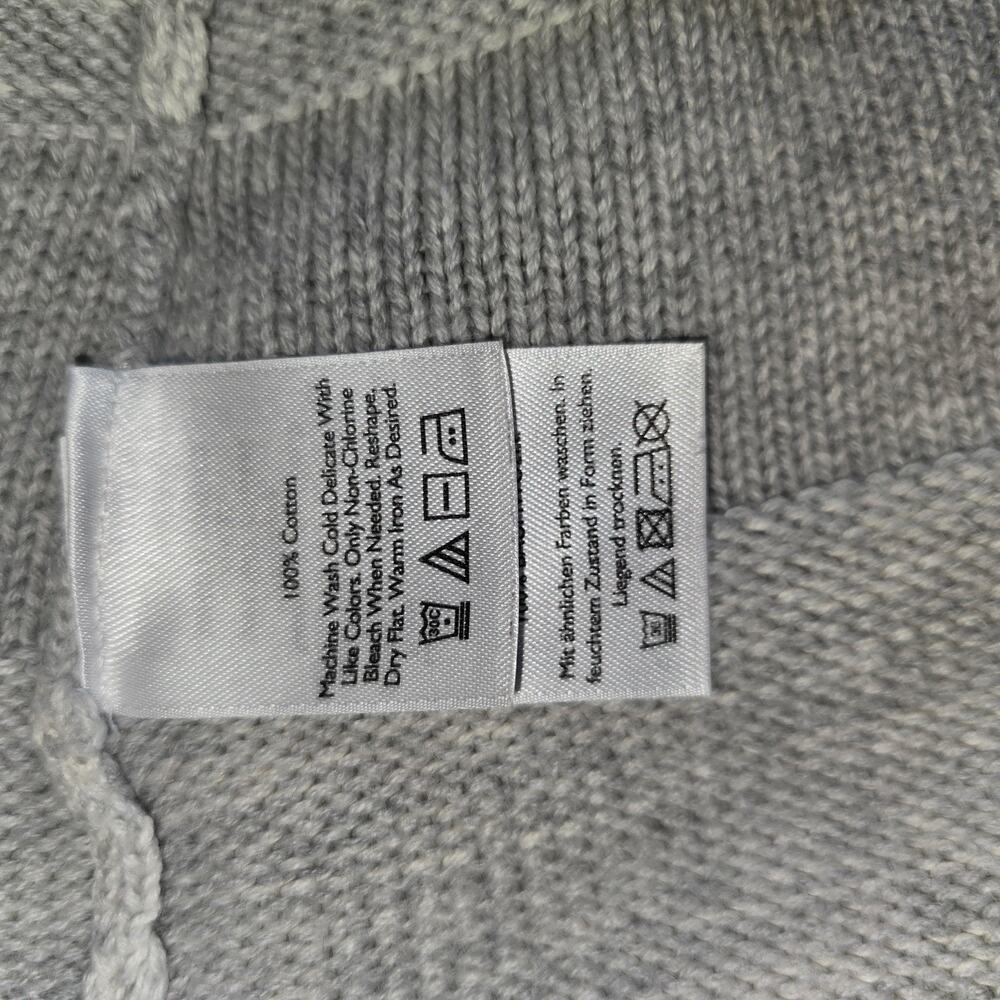 Eddie Bauer Sweater Womens Large 100% cotton grey stars Zip American Flag hoodie - Picture 5 of 8